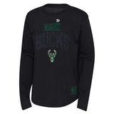 Youth Outerstuff Posterize Milwaukee Bucks Long Sleeve T-Shirt - Front View