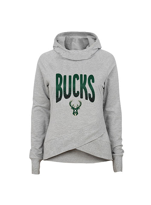 Youth Girls Funnel Glitter Game Milwaukee Bucks Hooded Sweatshirt