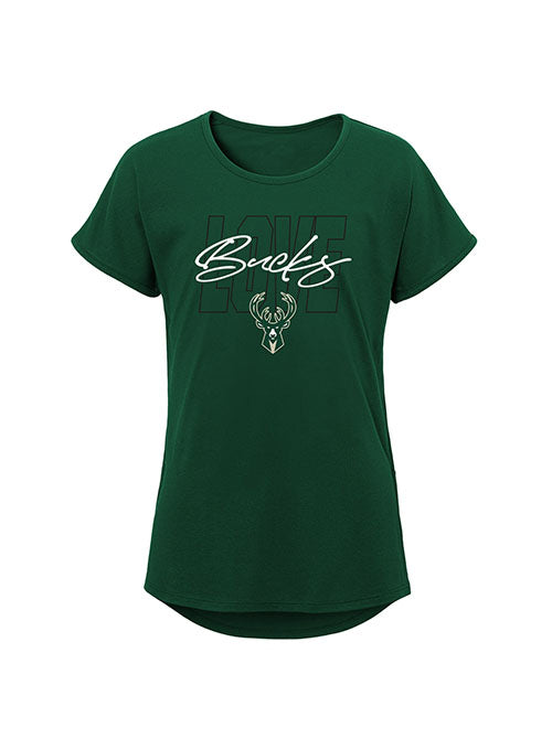 Youth Girls Love Block Milwaukee Bucks T-Shirt