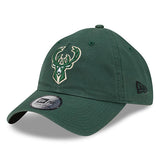 New Era Casual Classic icon Green Milwaukee Bucks Adjustable Hat - Angled Left Side