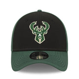 Products New Era 2Tone Icon 39Thirty Milwaukee Bucks Flex Fit Hat in Black and Green - Front View