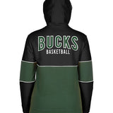 Women's New Era Primary Secondary Milwaukee Bucks Full Zip Hooded Sweatshirt