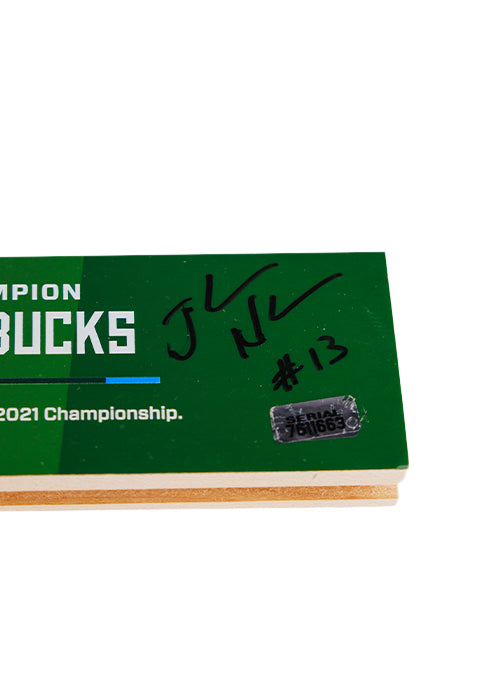 Signed Artsman Jordan Nwora Milwaukee Bucks Court Block-signature