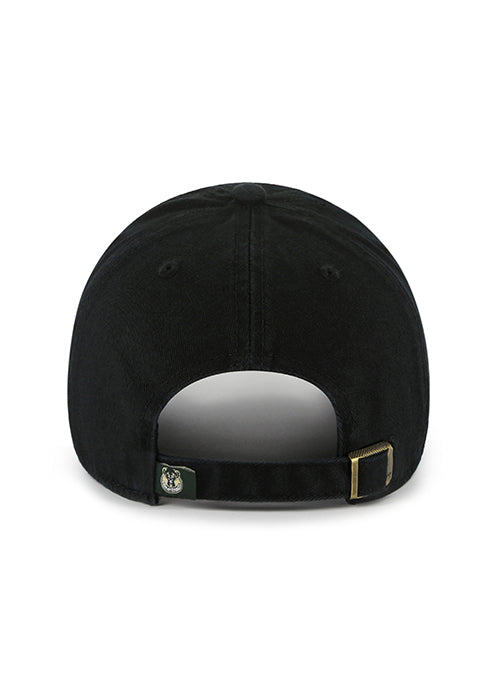 '47 Brand Clean Up Wordmark Black Milwaukee Bucks Adjustable Hat-back