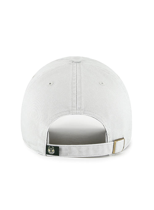 '47 Brand Clean Up Text Grey Milwaukee Bucks Adjustable Hat- back
