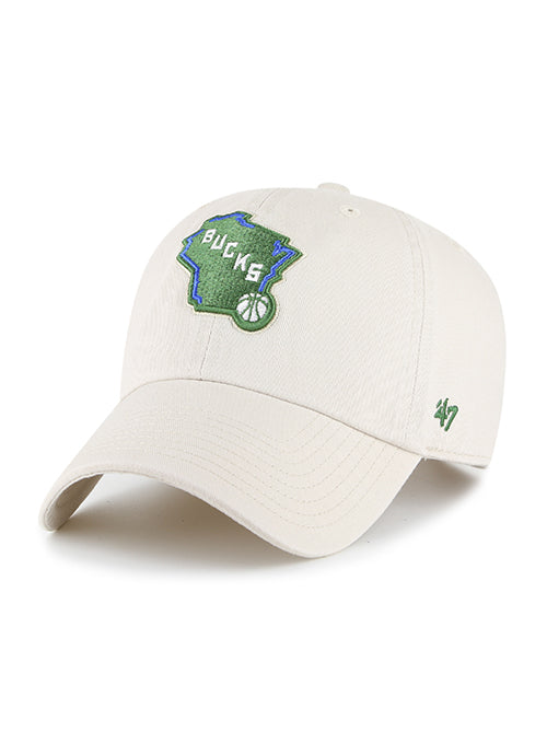 '47 Brand Clean Up State Tan Milwaukee Bucks Adjustable Hat- front