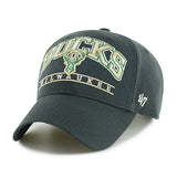 '47 Brand MVP Fletcher Black Milwaukee Bucks Adjustable Hat- angled left
