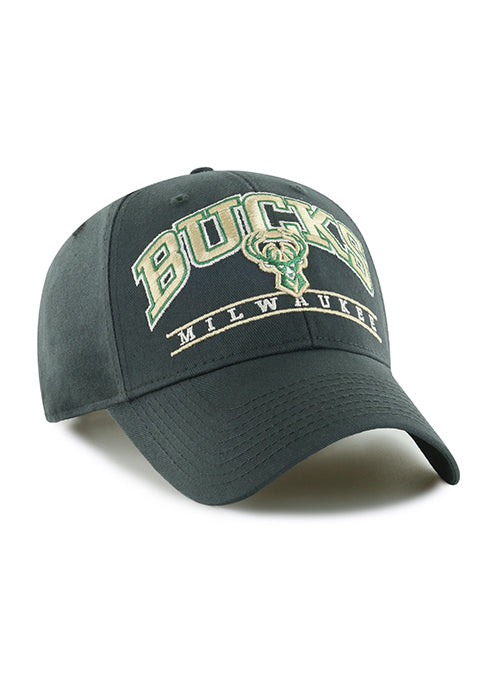 '47 Brand MVP Fletcher Black Milwaukee Bucks Adjustable Hat- angled right