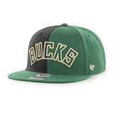 '47 Brand Captain Fracture Milwaukee Bucks Snapback Hat- angled left