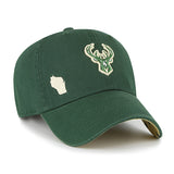 Women's '47 Brand Clean Up Confetti Milwaukee Bucks Adjustable Hat- angled right