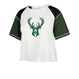 Women's '47 Brand Frankie Premier Gia Milwaukee Bucks Crop T-Shirt-front