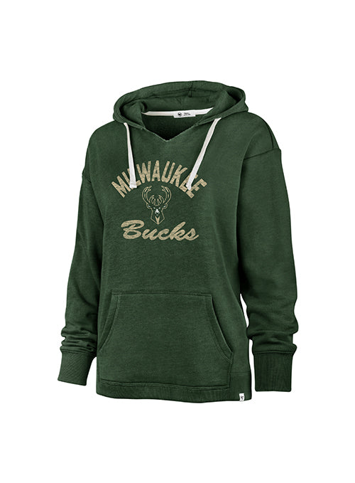 Women's '47 Brand Kennedy Wrapped Up Milwaukee Bucks Hooded Sweatshirt-front