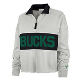 Women's '47 Brand Breakthrough Milwaukee Bucks 1/4 Zip Pullover- front