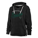 Women's '47 Brand Kennedy Cross Script Milwaukee Bucks Hooded Sweatshirt- front