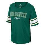 Women's I'm Gliding Rhinestone Milwaukee Bucks T-Shirt- front