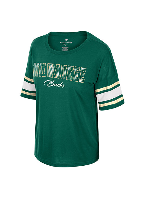 Women's I'm Gliding Rhinestone Milwaukee Bucks T-Shirt