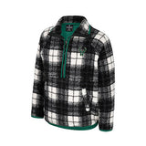 Youth Girls Milwaukee Bucks 1/2 Zip Sherpa Jacket in Black and White - Front View