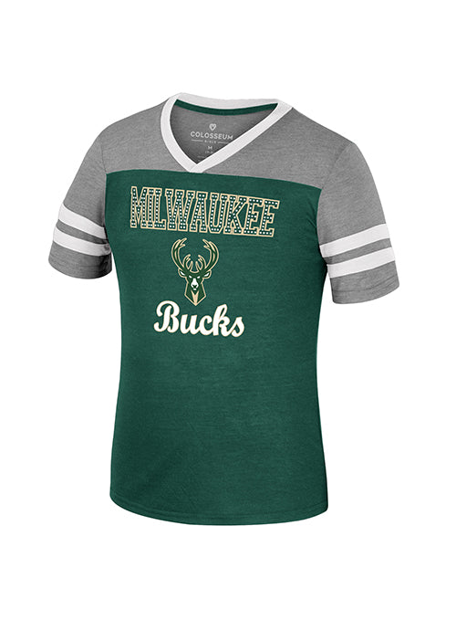 Youth Girls Summer Milwaukee Bucks T-Shirt-front