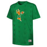 Youth Mitchell & Ness HWC '68 AOP Green Milwaukee Bucks T-Shirt in Green - Front View
