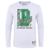 Youth Mitchell & Ness HWC '68 Make the Cut Milwaukee Bucks Long Sleeve T-Shirt in White - Front View
