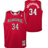 Youth Mitchell & Ness HWC '14 Giannis Antetokounmpo Milwaukee Bucks Swingman jersey-collage