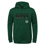 Youth Outerstuff Headliner Milwaukee Bucks Hooded Sweatshirt in Green - Front View