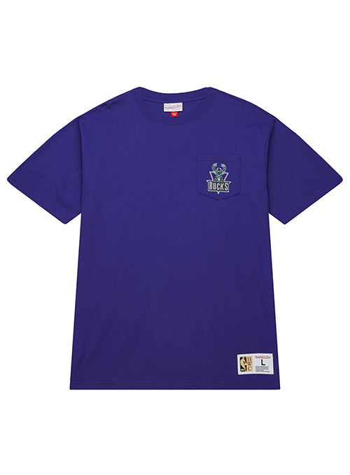 Mitchell & Ness HWC '93 Premium Pocket Purple Milwaukee Bucks T-Shirt- front