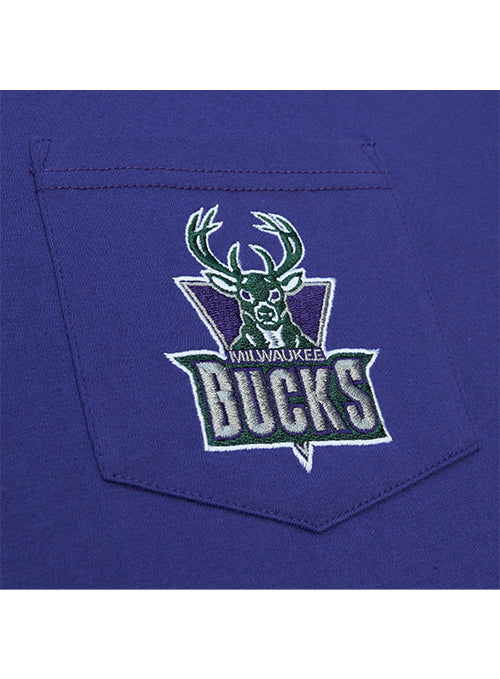 Mitchell & Ness HWC '93 Premium Pocket Purple Milwaukee Bucks T-Shirt-chest pocket
