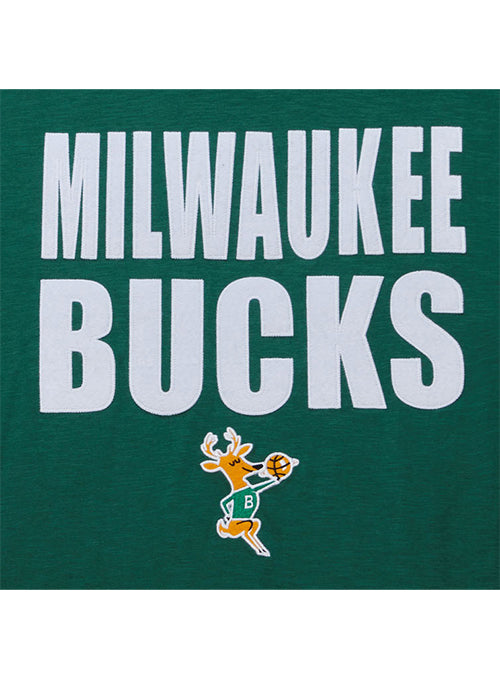 Mitchell & Ness HWC '68 Legendary Slub green Milwaukee Bucks T-Shirt-chest