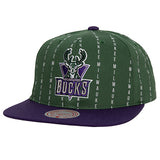 Mitchell & Ness HWC '93 City Pinstripe Milwaukee Bucks Snapback Hat-front