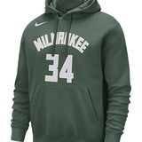 Nike Icon NN Giannis Antetokounmpo Milwaukee Bucks Hooded Sweatshirt in Green - Front View