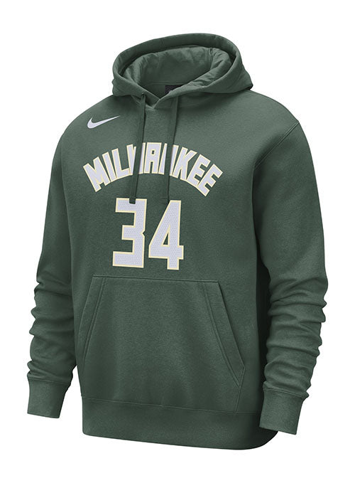 Nike Icon NN Giannis Antetokounmpo Milwaukee Bucks Hooded Sweatshirt in Green - Front View