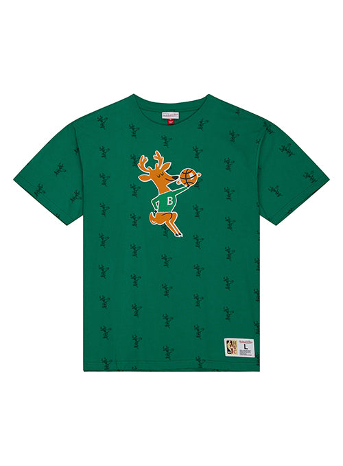 Mitchell & Ness '68 AOP Green Milwaukee Bucks T-Shirt-front