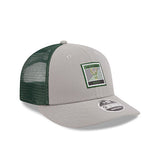 New Era 9Fifty Icon Mesh Gray Milwaukee Bucks Snapback Hat in Grey and Green - Angled Right Side View