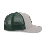 New Era 9Fifty Icon Mesh Gray Milwaukee Bucks Snapback Hat in Grey and Green - Right Side View