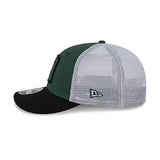New Era 9Fifty Square Icon Mesh Milwaukee Bucks Snapback Hat in Green and White - Left Side View