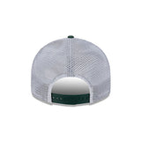 New Era 9Fifty Square Icon Mesh Milwaukee Bucks Snapback Hat in Green and White - Back View