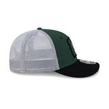 New Era 9Fifty Square Icon Mesh Milwaukee Bucks Snapback Hat in Green and White - Right Side View
