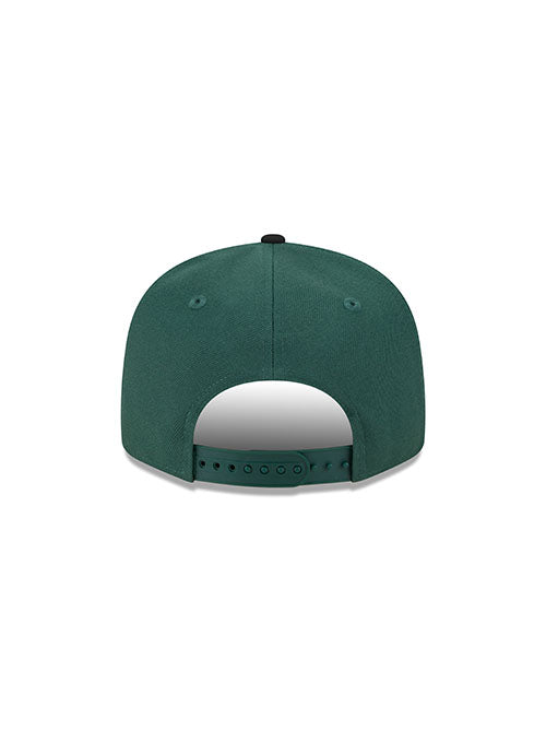 New Era 9Fifty Headline 2-Tone Milwaukee Bucks Snapback Hat in Green and Black - Back View