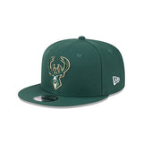 New Era 9Fifty State Patch Green Milwaukee Bucks Snapback Hat in Green - Angled Left Side View