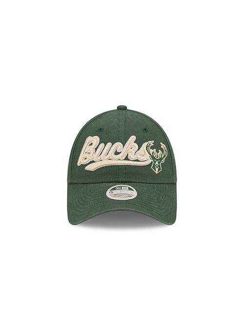 Women's New Era 9Forty Cheers Milwaukee Bucks Adjustable Hat- front