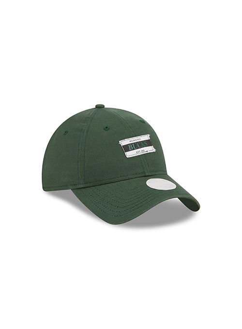 Women's New Era 9TWenty Stamp Square Milwaukee Bucks Adjustable Hat-angled right
