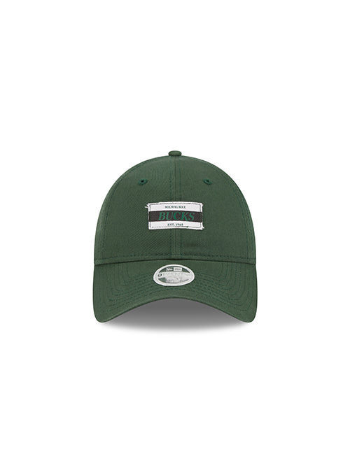 Women's New Era 9TWenty Stamp Square Milwaukee Bucks Adjustable Hat-front