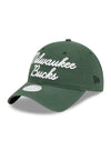 Women's New Era 9Twenty Script Milwaukee Bucks Adjustable Hat in Green - Angled Left Side View