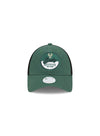 Women's 9forty Team Script Milwaukee Bucks Adjustable Hat in Green and Black - Front View