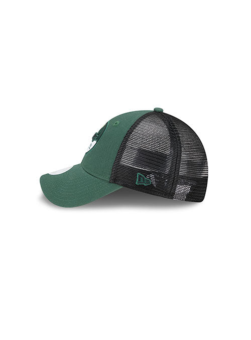 Women's 9forty Team Script Milwaukee Bucks Adjustable Hat in Green and Black - Left Side View