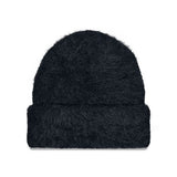 Women's New Era Cuff Fuzzy Icon Milwaukee Bucks Knit Hat in Black - Back View
