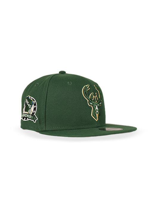 Youth New Era 9Fifty State Patch Milwaukee Bucks Snapback Hat-angled right