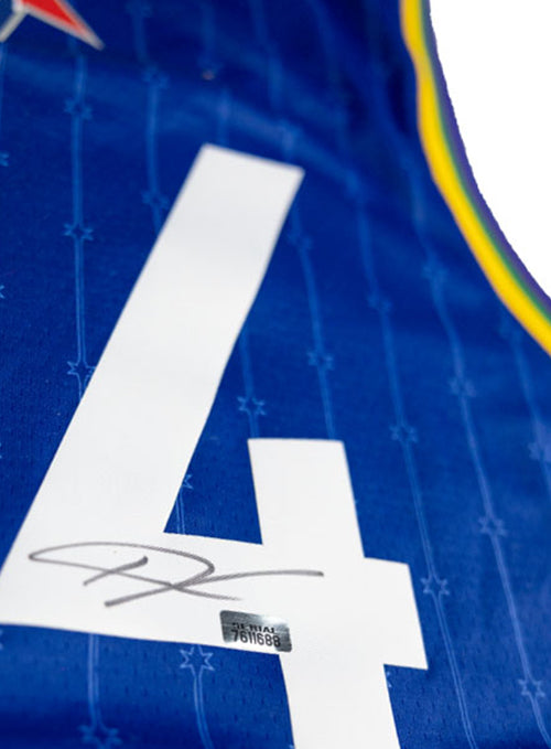 Signed Jordan 2020 All-Star Giannis Antetokounmpo Blue Milwaukee Bucks Swingman Jersey-signature