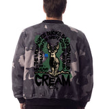 The Wild Collective Cargo Club Milwaukee Bucks Bomber Jacket-back 1